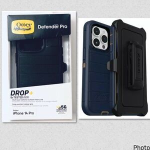 New Otter Box Defender Pro Series IPhone 14 Pro Protection Mafsafe Black Case